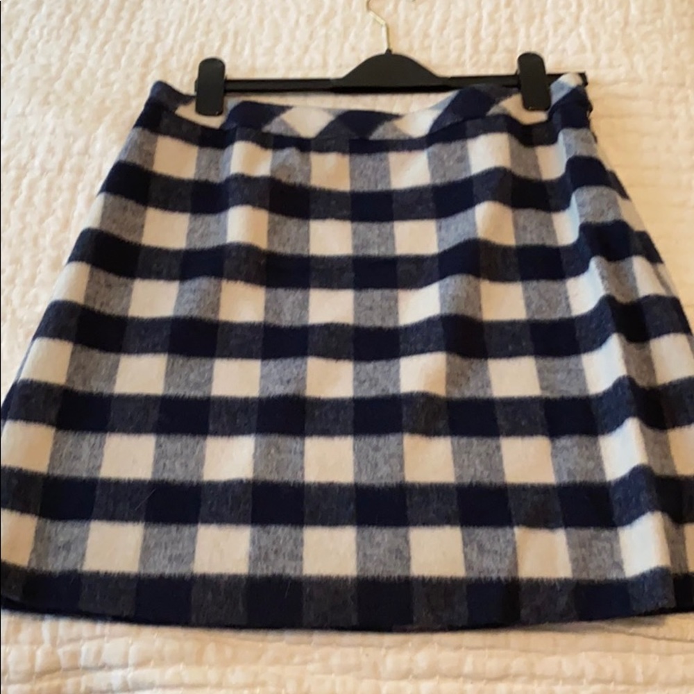Brooks brothers Navy checker wool skirt